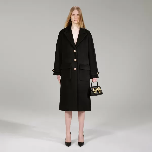 Outerwear*Self-Portrait Black Wool Coat