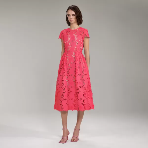 Dresses*Self-Portrait Bright Pink Peony Midi Dress