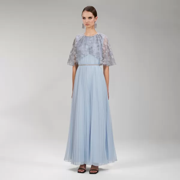 Dresses*Self-Portrait Embroidered Blossom Cape Maxi Dress