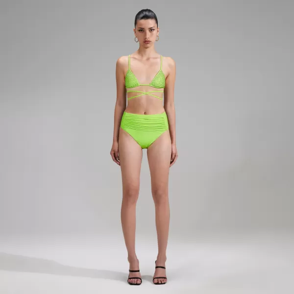 Swim & Resort*Self-Portrait Green High Waisted Bikini Brief