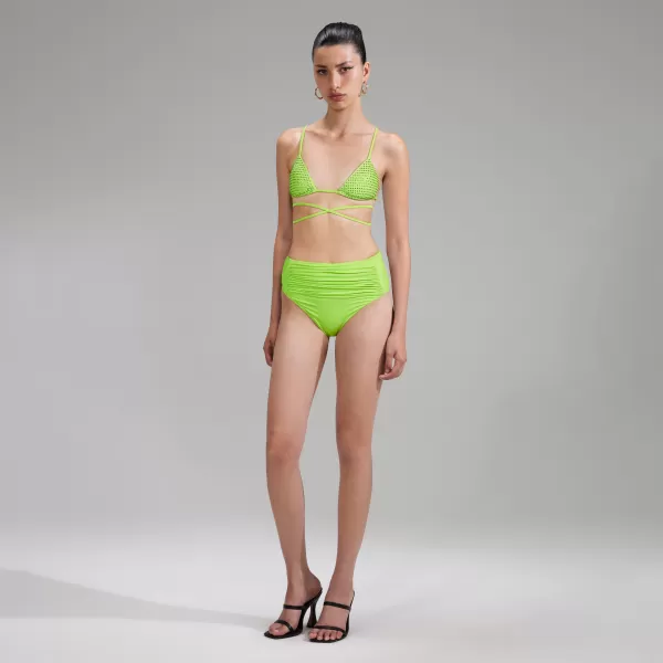 Swim & Resort*Self-Portrait Green High Waisted Bikini Brief