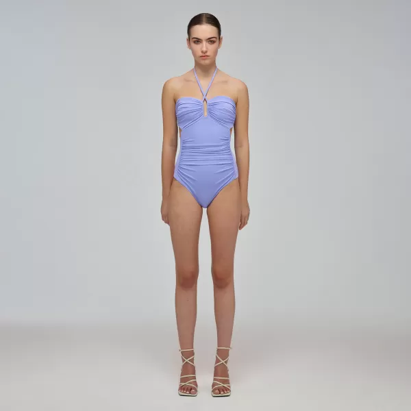 Swim & Resort*Self-Portrait Lilac Halter Neck Swimsuit