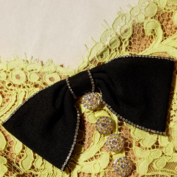 Dresses*Self-Portrait Lime Cord Lace Mini Dress With Bows