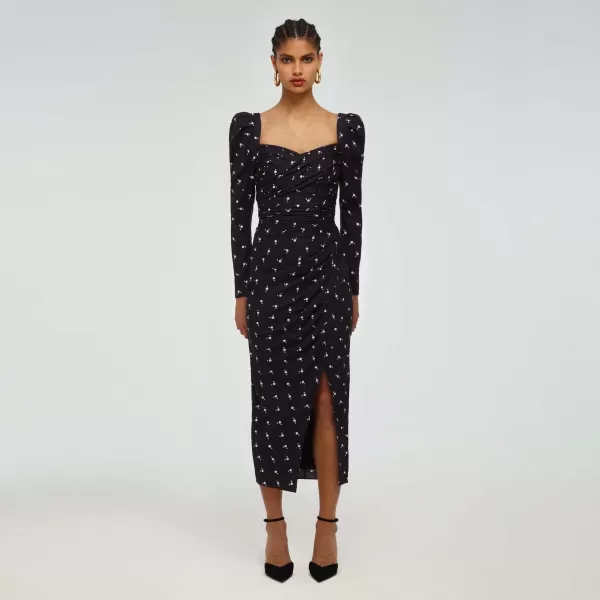 Dresses*Self-Portrait Long Sleeve Polka Dot Dress