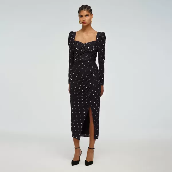 Dresses*Self-Portrait Long Sleeve Polka Dot Dress