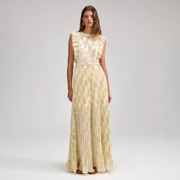 Dresses*Self-Portrait Metallic Jacquard Maxi Dress