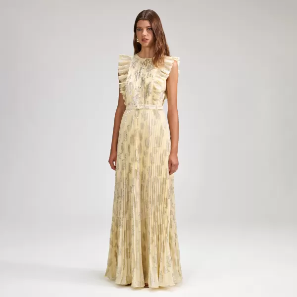 Dresses*Self-Portrait Metallic Jacquard Maxi Dress