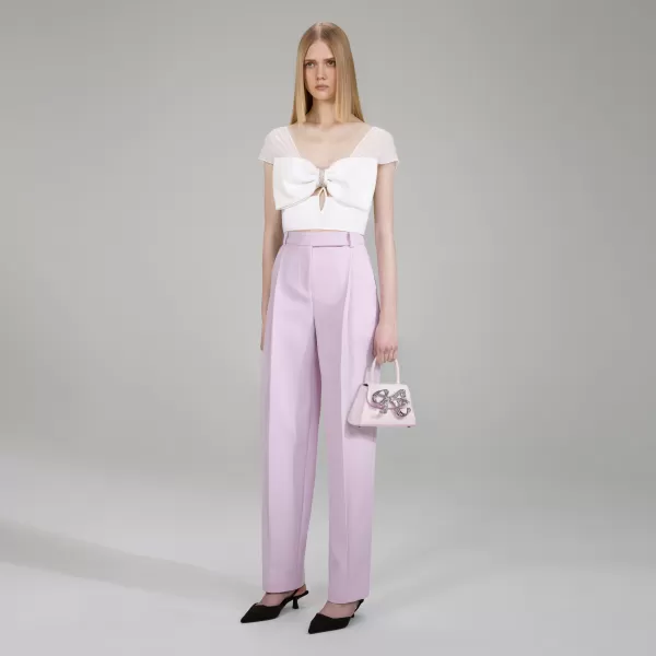 Bottoms*Self-Portrait Pink Crepe Trousers