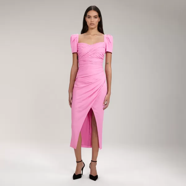 Dresses*Self-Portrait Pink Iris Midi Dress Pink Iris Midi Dress-Pink