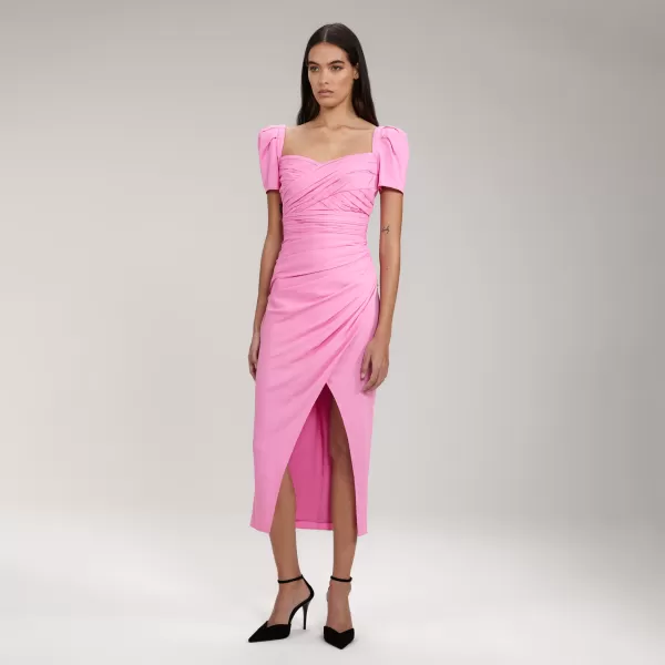 Dresses*Self-Portrait Pink Iris Midi Dress Pink Iris Midi Dress-Pink