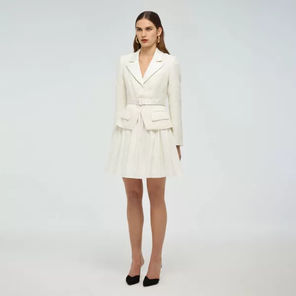 Dresses*Self-Portrait Tailored Cream Boucle Mini Dress