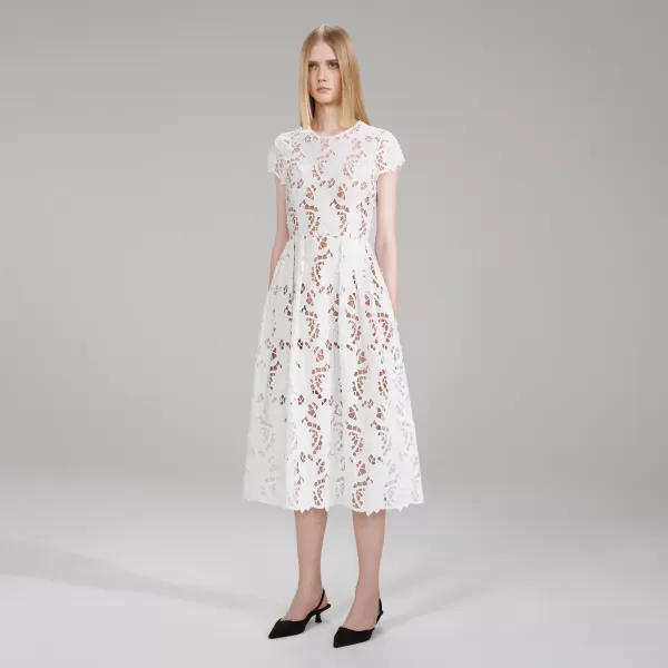 Dresses*Self-Portrait White Peony Midi Dress